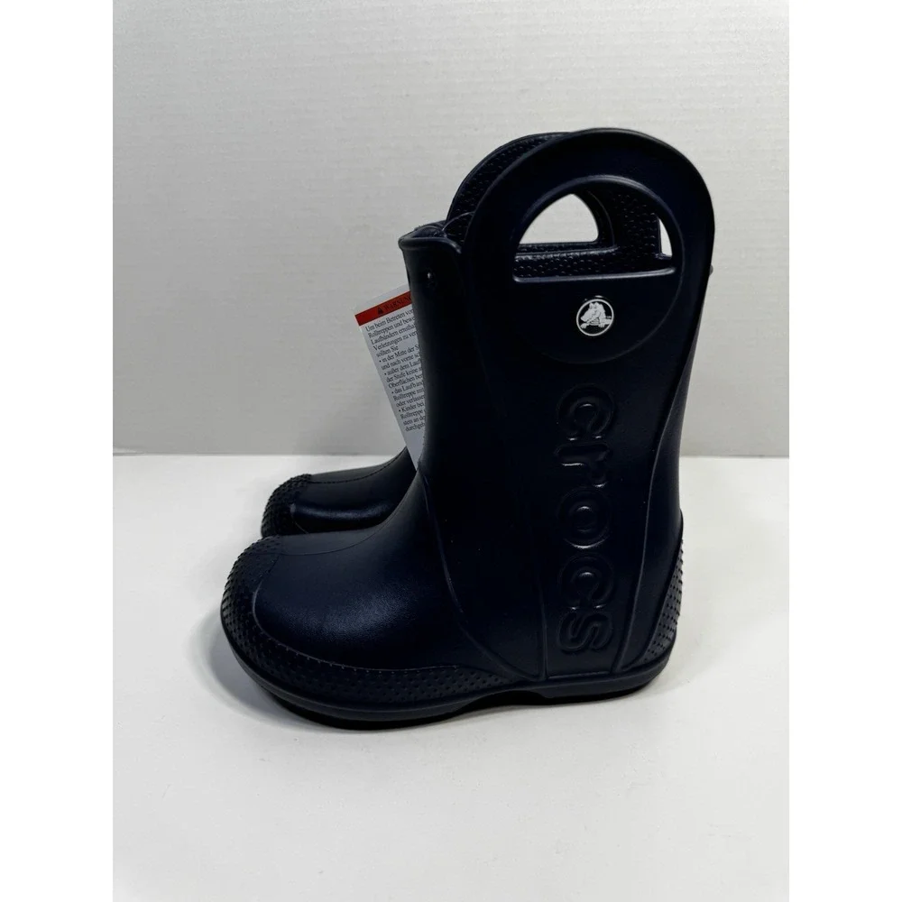 Crocs Kids Handle It Rain Boots – Waterproof, Large Handles, Reflective Heel
